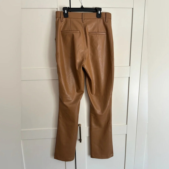 Abercrombie Vegan leather straight leg pants with Split ankle size 8 minimalist - Picture 2 of 4
